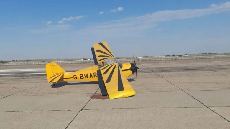 Incident pe Aeroportul Mihail Kogălniceanu. Un avion de mici dimensiuni a rămas fără o roată, în momentul aterizării