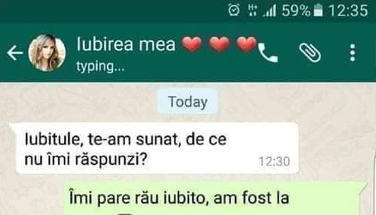 Bancul de duminică | „Iubitule, te-am sunat. De ce nu îmi răspunzi?”. „M-a mușcat Alina”