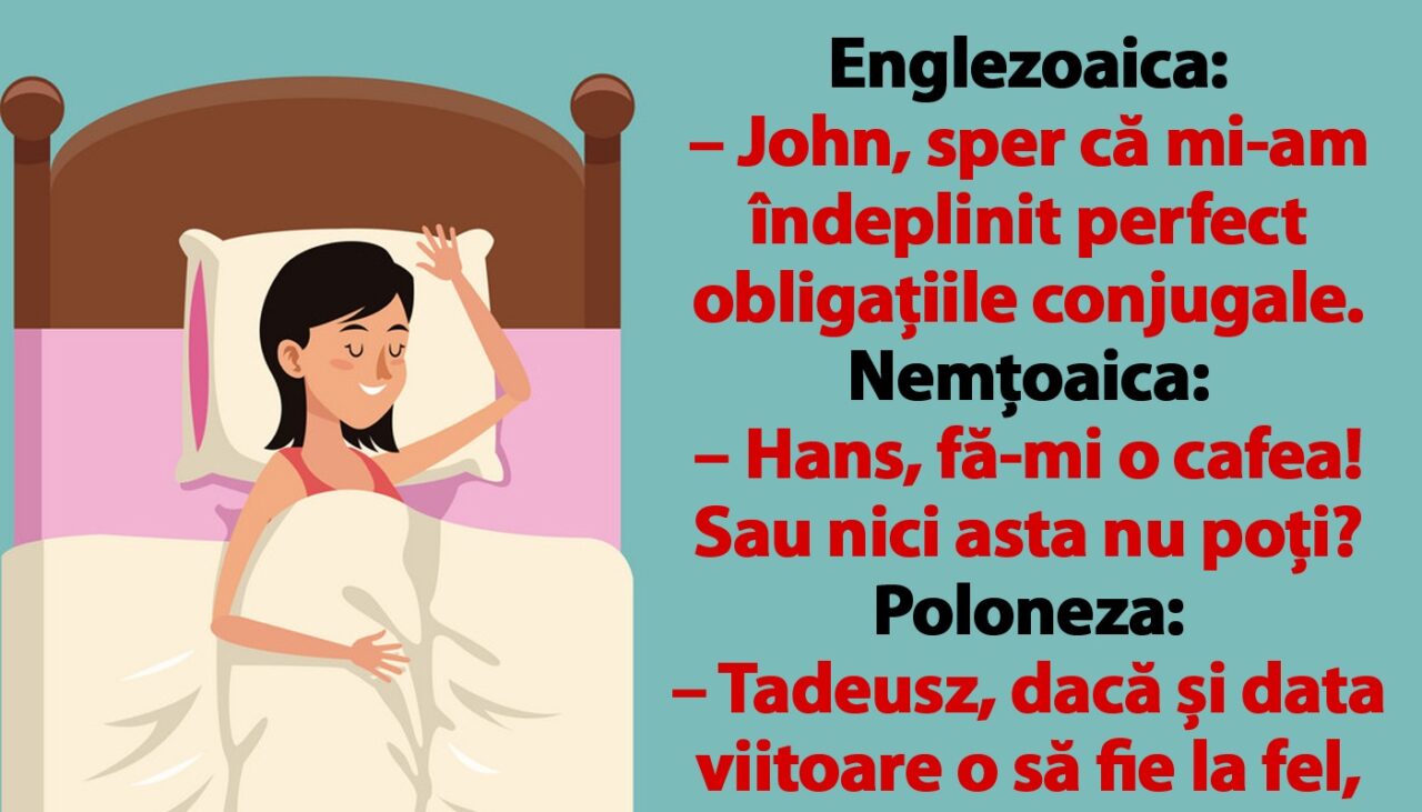 Bancul de luni | Ce spun o englezoaică, o nemțoaică, o poloneză și o româncă, după noaptea nunții