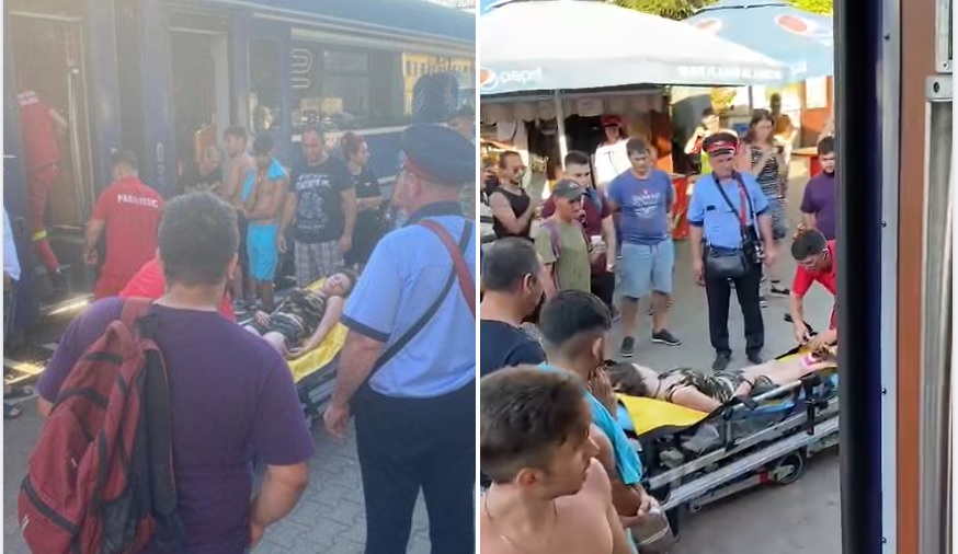 Revoltă la gara din Constanţa după ce o copilă a leşinat din cauza căldurii din vagoane: „Ambulanţa a luat-o cu convulsii pe targă”