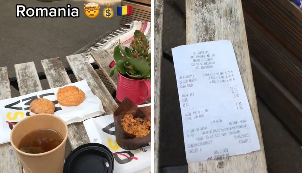 Nu i-a venit să creadă! Câți lei a dat un turist american pe o brioșă și un ceai, la o terasă din București