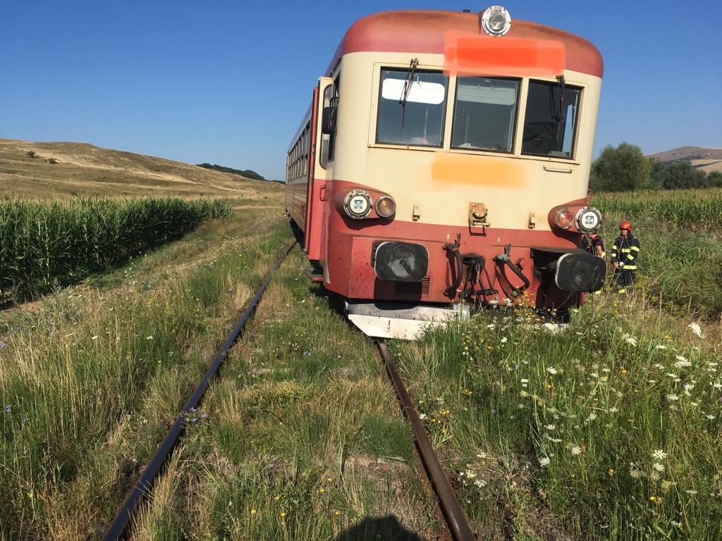 O vacă a provocat deraierea unui tren regio a deraiat în Mureș. Intervenția pompierilor