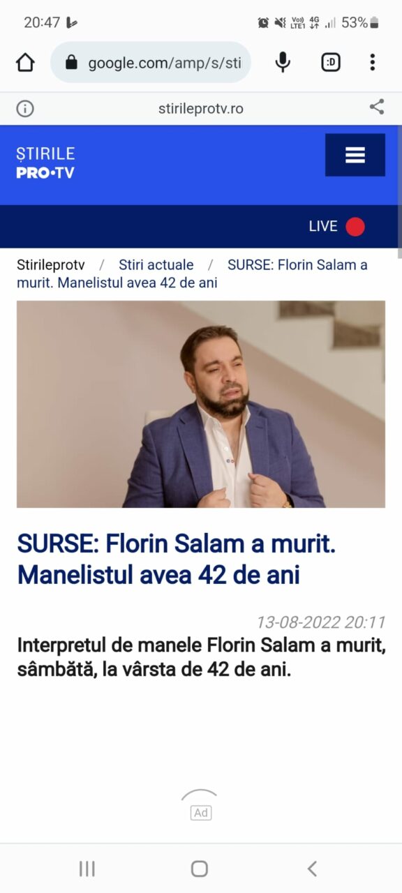 Breaking news-ul care a „răvășit” România! Ce lovitură au suferit Știrile PRO TV dupa ce au anunțat moartea lui Florin Salam