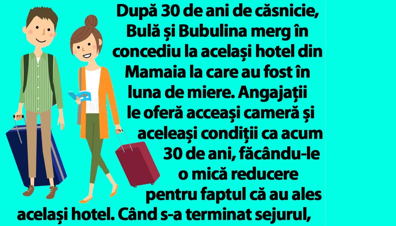 BANC | După 30 de ani de căsnicie, Bulă și Bubulina merg în concediu la același hotel din Mamaia la care au fost în luna de miere