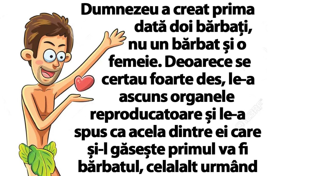 Bancul de luni | Dumnezeu a creat prima dată doi bărbați, nu un bărbat și o femeie