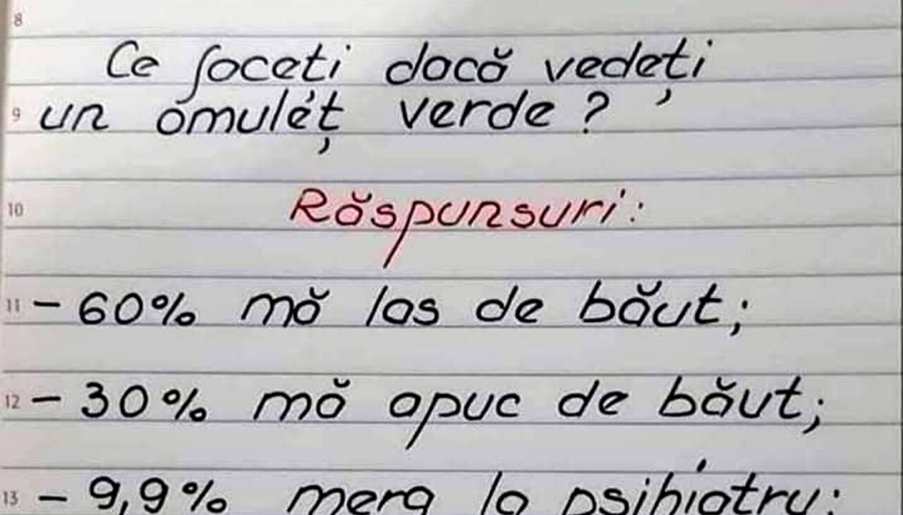 Bancul de marți | Ce faceți dacă vedeți un omuleț verde?