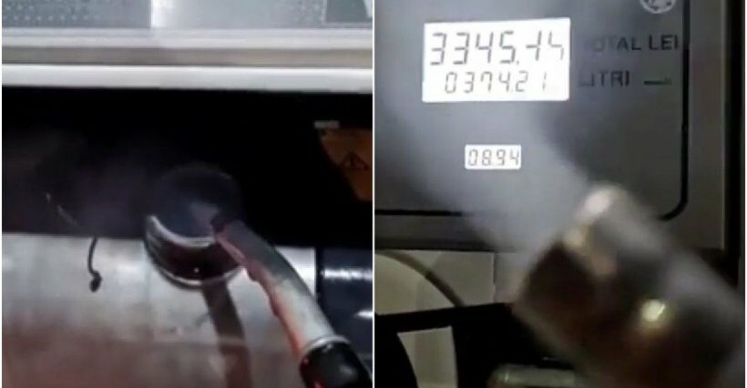 Iată cum sunt furați românii! Aer în loc de motorină la pompă