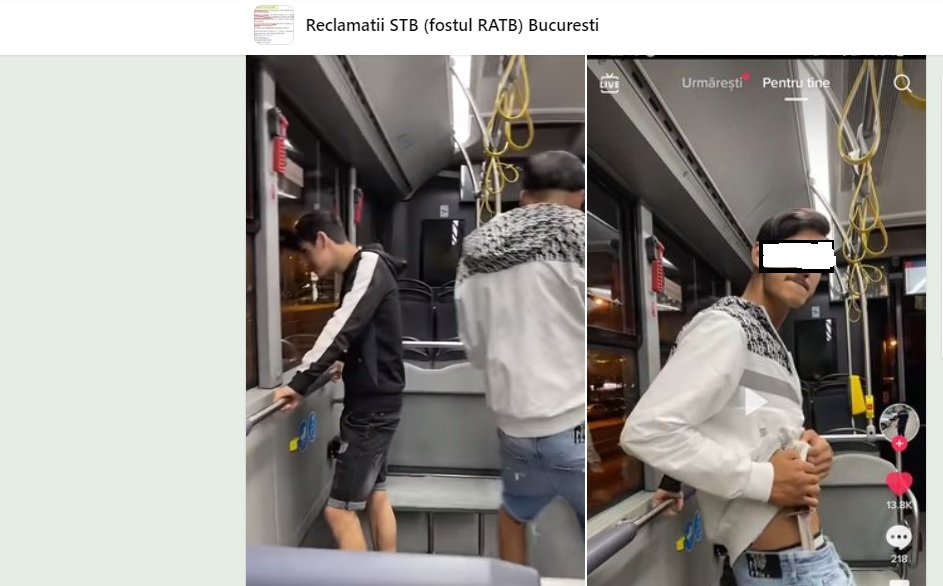 VIDEO | Un tânăr defilează cu o baionetă într-un autobuz din Capitală. „Fain în STB”