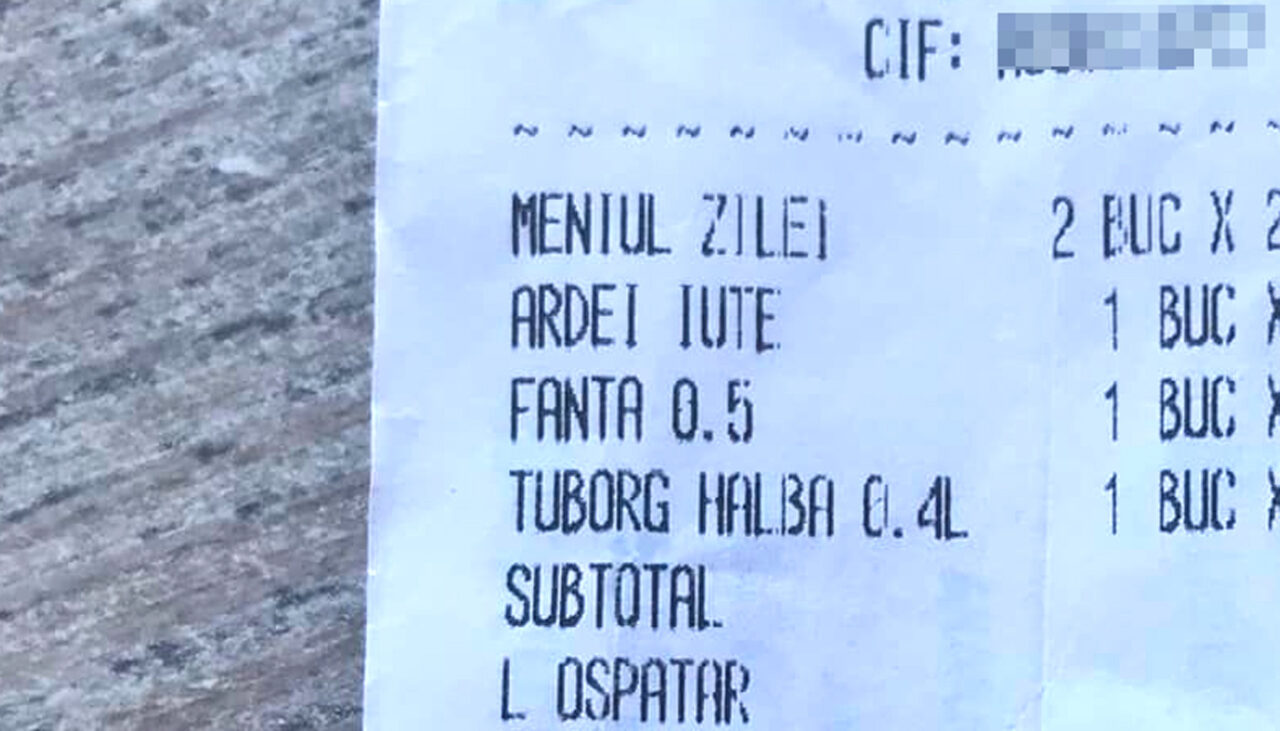 Câți lei costă două meniuri ale zilei, la „împinge tava” în Eforie Sud. Un turist a făcut publică nota de plată