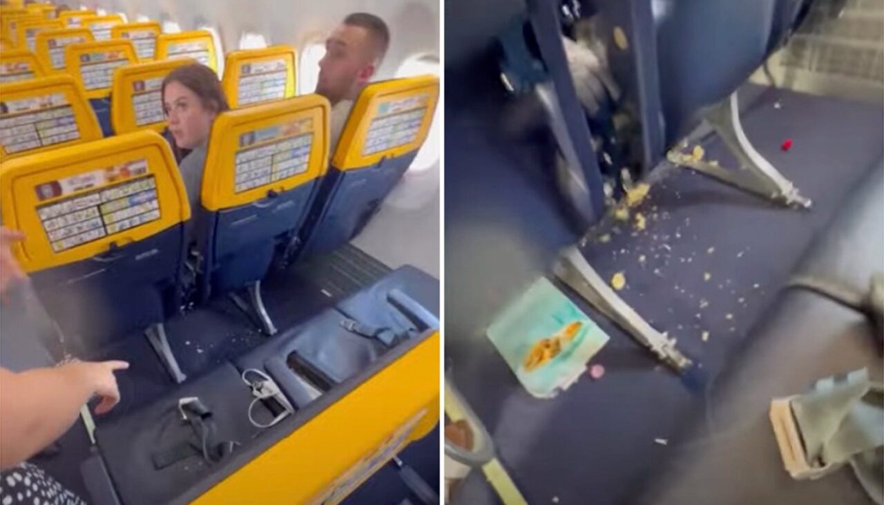 „Cel mai mizerabil avion RyanAir din istorie!” Imagini ireale realizate de o pasageră