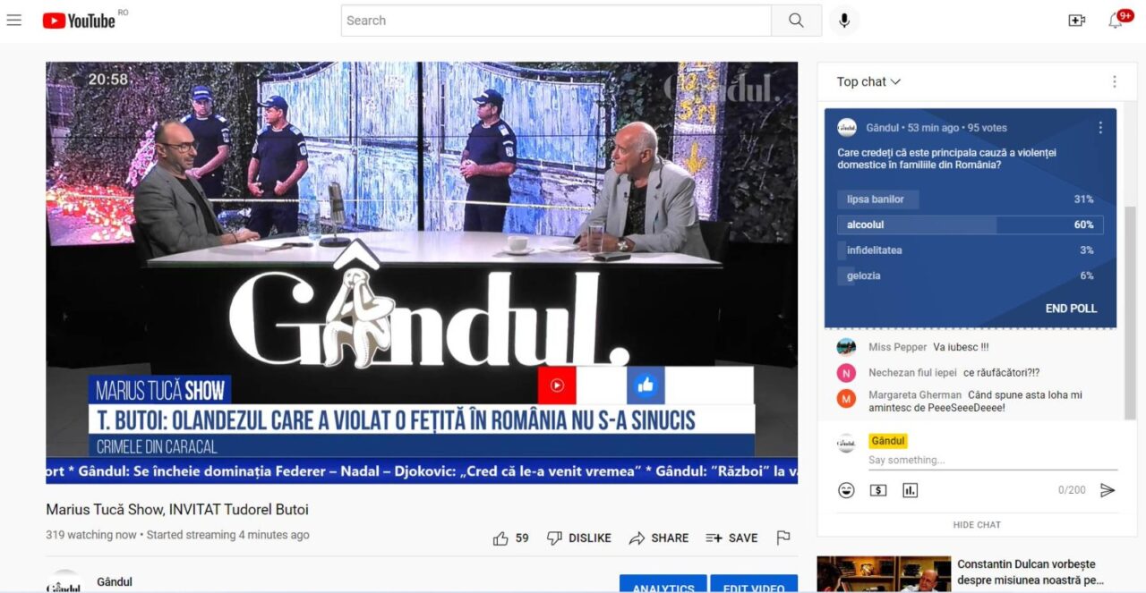 Românii au votat la Marius Tucă Show: Alcoolul reprezintă principala cauză a violenței domestice. Ce alte motive stau la baza scandalurilor