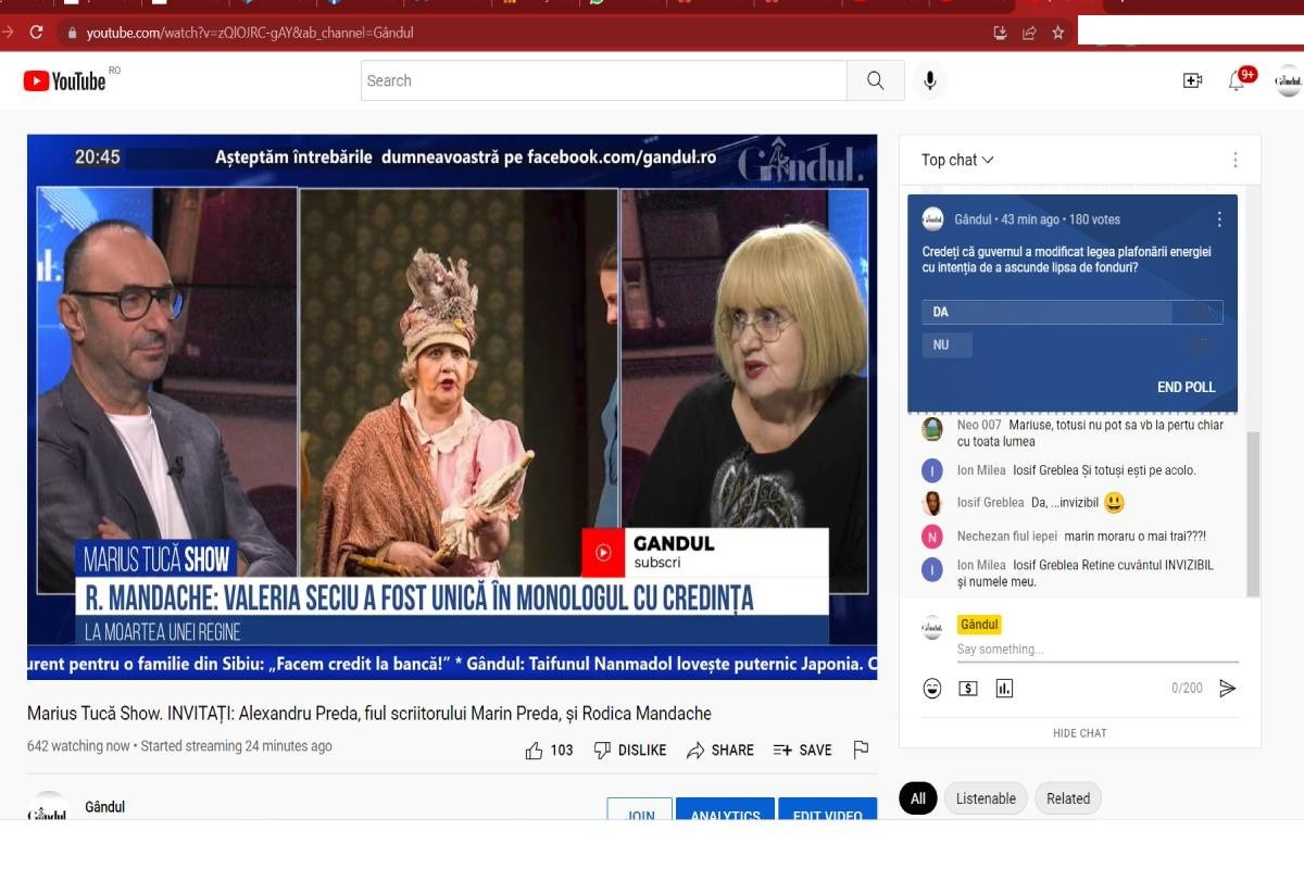 Poll Marius Tucă Show | Răspunsurile telespectatorilor la întrebarea: „Credeți că guvernul a modificat legea plafonării energiei cu intenție de a ascunde lipsa de fonduri?”