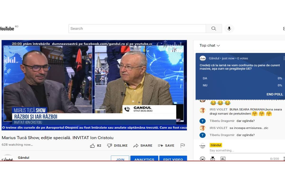 Poll Marius Tucă Show: „Credeți că la iarnă ne vom confrunta cu pene de curent masive, așa cum se pregătește UE?”. Rezultatul a fost destul de strâns