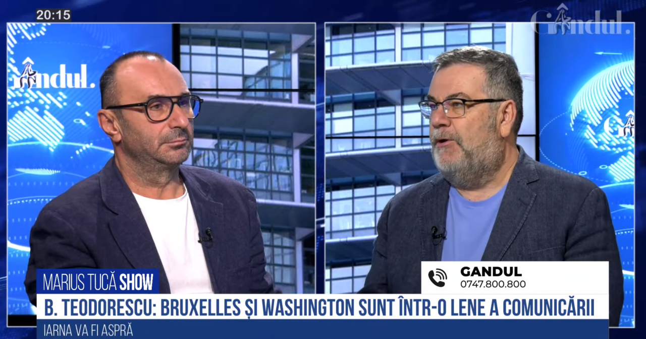 VIDEO | Bogdan Teodorescu: „Bruxelles-ul este, de fapt, un guvern supranațional. Atât Bruxelles-ul, cât și Washington-ul, de-a lungul timpului, au renunțat foarte mult să se gândească la felul în care comunică cu cetățenii”