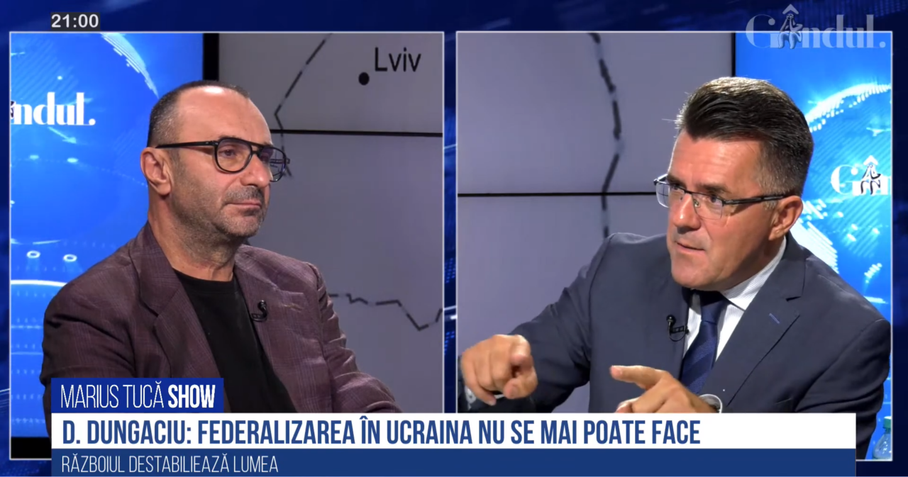 VIDEO | Dan Dungaciu: „Ceea ce Rusia mai poate spera, în acest moment, este o pace de tip coreean. Voiau să creeze din Ucraina un buffer, adică o federalizare a Ucrainei”