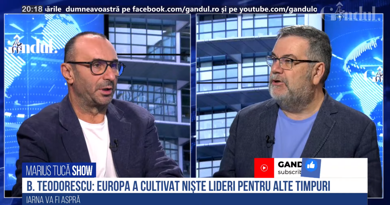 VIDEO | Bogdan Teodorescu: „Europa a cultivat niște lideri pentru alte timpuri. Din acest motiv, este foarte greu pentru acești lideri să construiască coeziune în jurul lor, în condiții de mare criză”