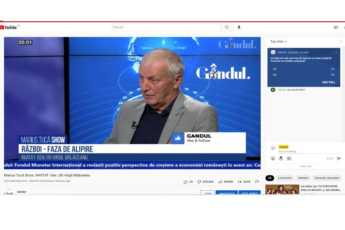 Poll Marius Tucă Show: „Credeți că rușii care fug din țara lor ar trebui sprijiniți financiar de statele europene?”