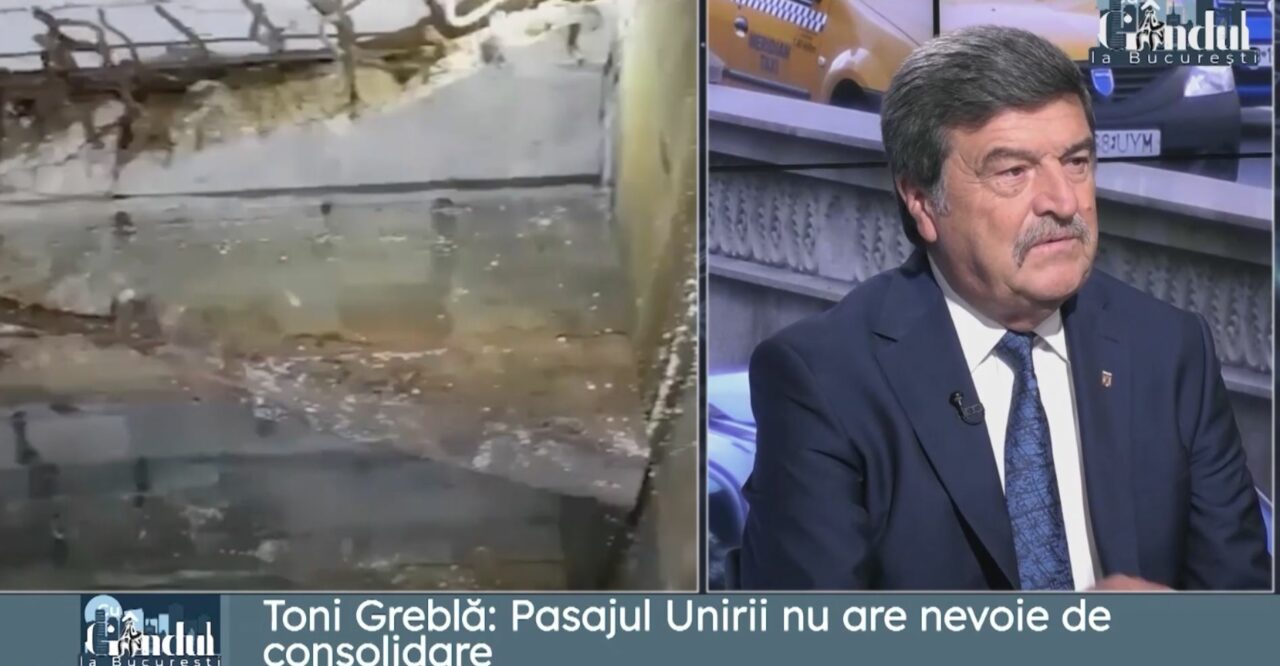 VIDEO EXCLUSIV | Toni Greblă, despre Pasajul Unirii: „Nu are nevoie de consolidare” / „Problema mai complicată este a planșeului și a casetei Dâmboviței”