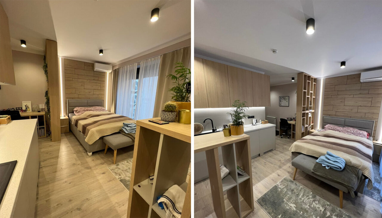 Cum arată garsoniera din Cluj cu dormitorul în bucătărie, care se închiriază cu 450 de euro pe lună