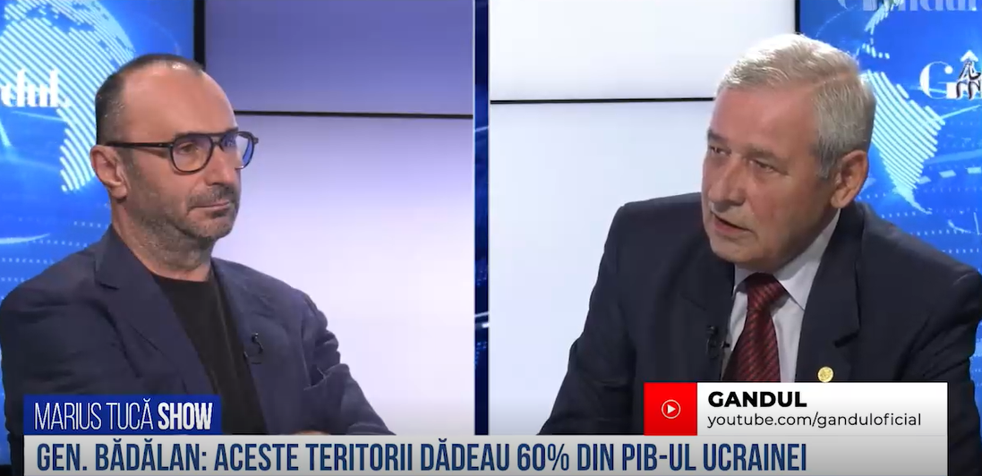 VIDEO | Gen. Eugen Bădălan: „Teritoriile ocupate reprezintă 20 % din teritoriul Ucrainei, dar aceste teritorii dădeau 60 % din PIB-ul Ucrainei”