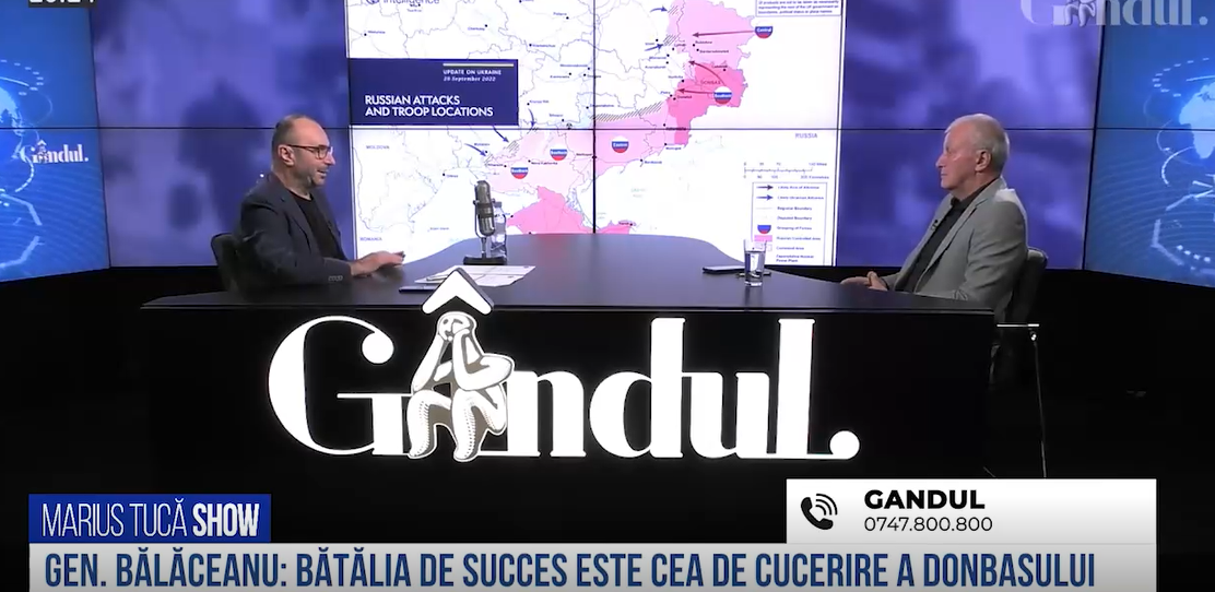 VIDEO | Gen. Virgil Bălăceanu: „Bătălia de succes este cea de cucerire a Donbasului. Kievul a fost principalul obiectiv pentru înlăturarea lui Zelensky”