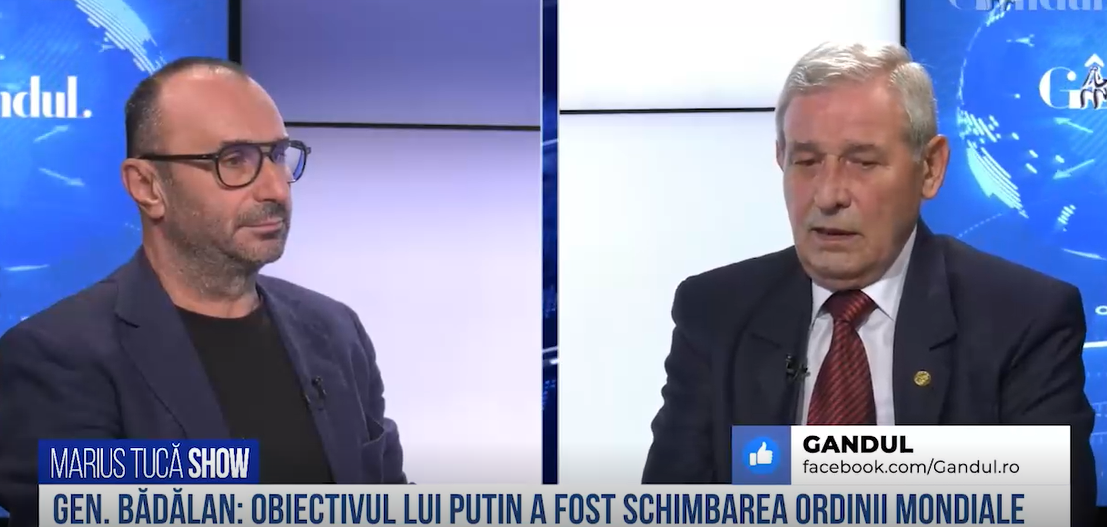 VIDEO | Gen. Eugen Bădălan: „Obiectivul lui Putin a fost schimbarea ordinii mondiale. Modificarea ordinii nu poziționează Rusia în top”