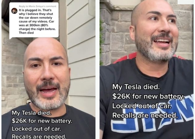 VIDEO. Daună totală! Un bărbat a renunțat la Tesla, după ce bateria mașinii „a murit” definitiv și nu a mai putut deschide portierele