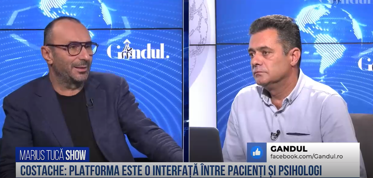 VIDEO | Gabriel Costache, psiholog: „Platforma este o interfață între pacienți și psihologi”
