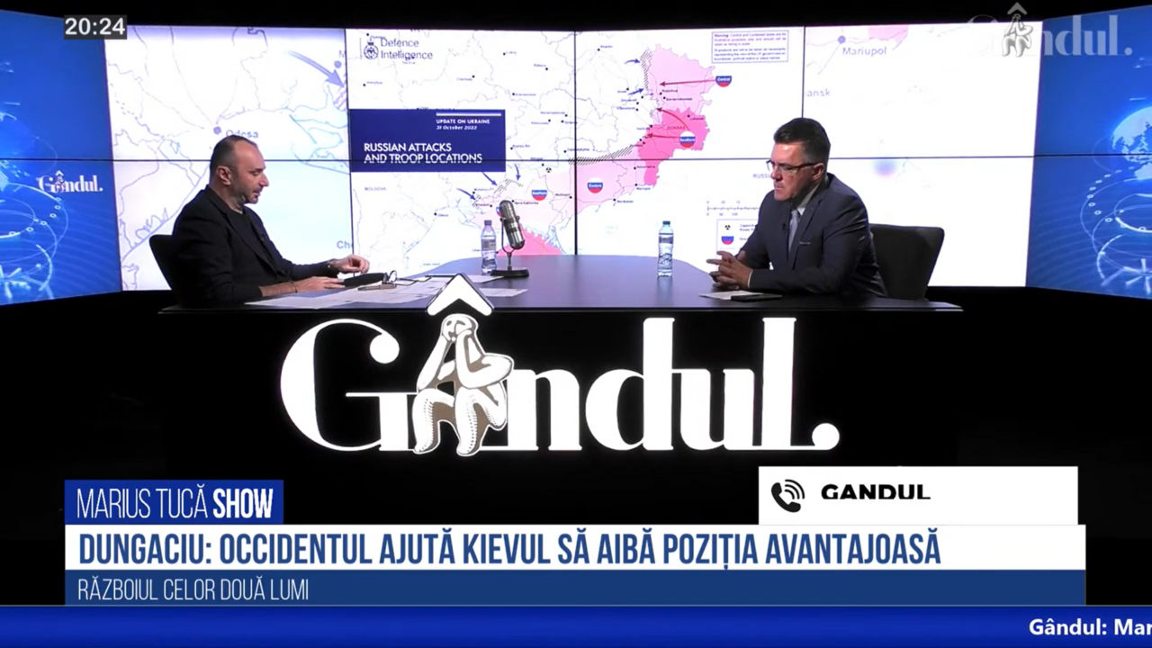 VIDEO | Dan Dungaciu: Herson este o sabie cu două tăișuri. Dacă intri acolo și nu ai câștigat, războiul s-a terminat / Ucraina trebuie să ceară negocierile de pace atunci când se află într-o poziție avantajoasă