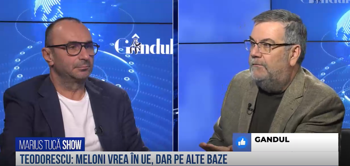 VIDEO | Bogdan Teodorescu: „Meloni are pragmatism. Meloni vrea în UE, dar pe alte baze”