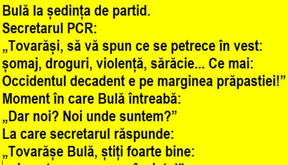 Bancul de sâmbătă | Bulă la ședința de partid