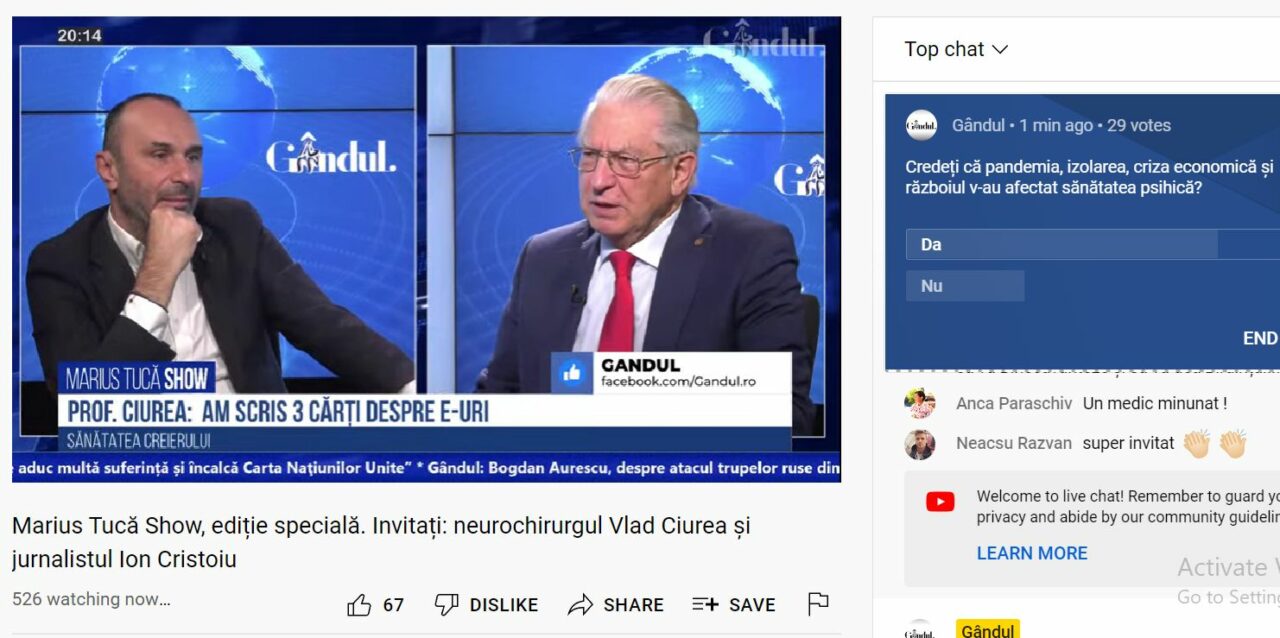 Poll Marius Tucă Show: „Credeți că pandemia, izolarea, criza economică și războiul v-au afectat sănătatea psihică?”