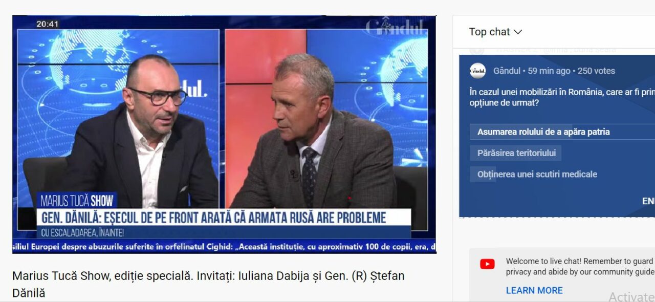Poll Marius Tucă Show: „În cazul unei mobilizări în România, care ar fi principala opțiune de urmat?”