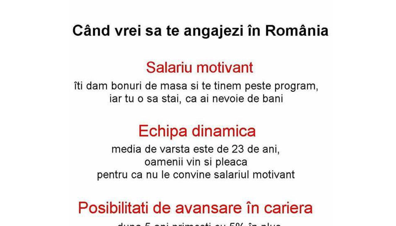 Bancul de marți | Ce înseamnă salariu motivant și program flexibil, când vrei să te angajezi în România