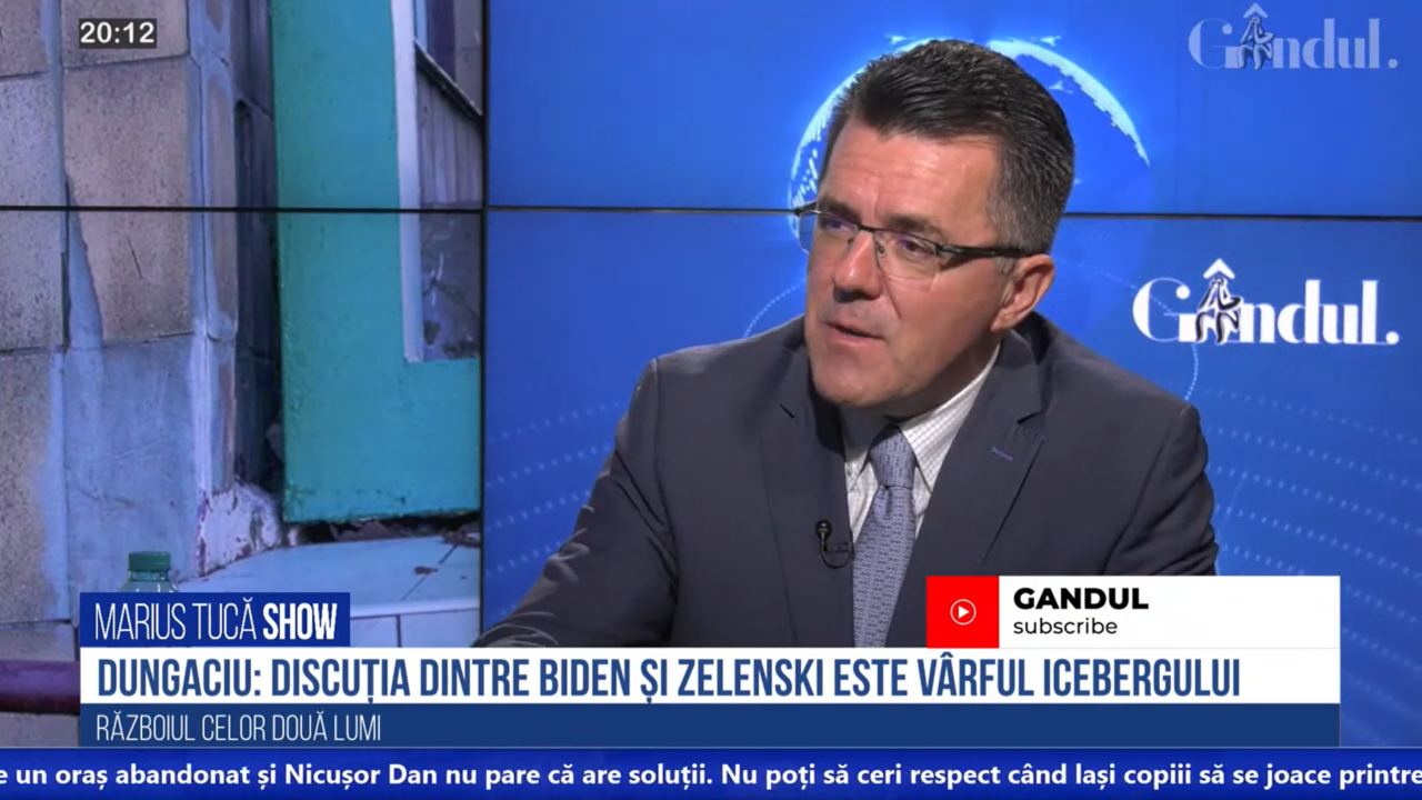VIDEO | Dan Dungaciu, analist de politică externă: „Discuția dintre Biden și Zelenski este vârful icebergului. A scăzut sub 50% interesul americanilor legat de război”