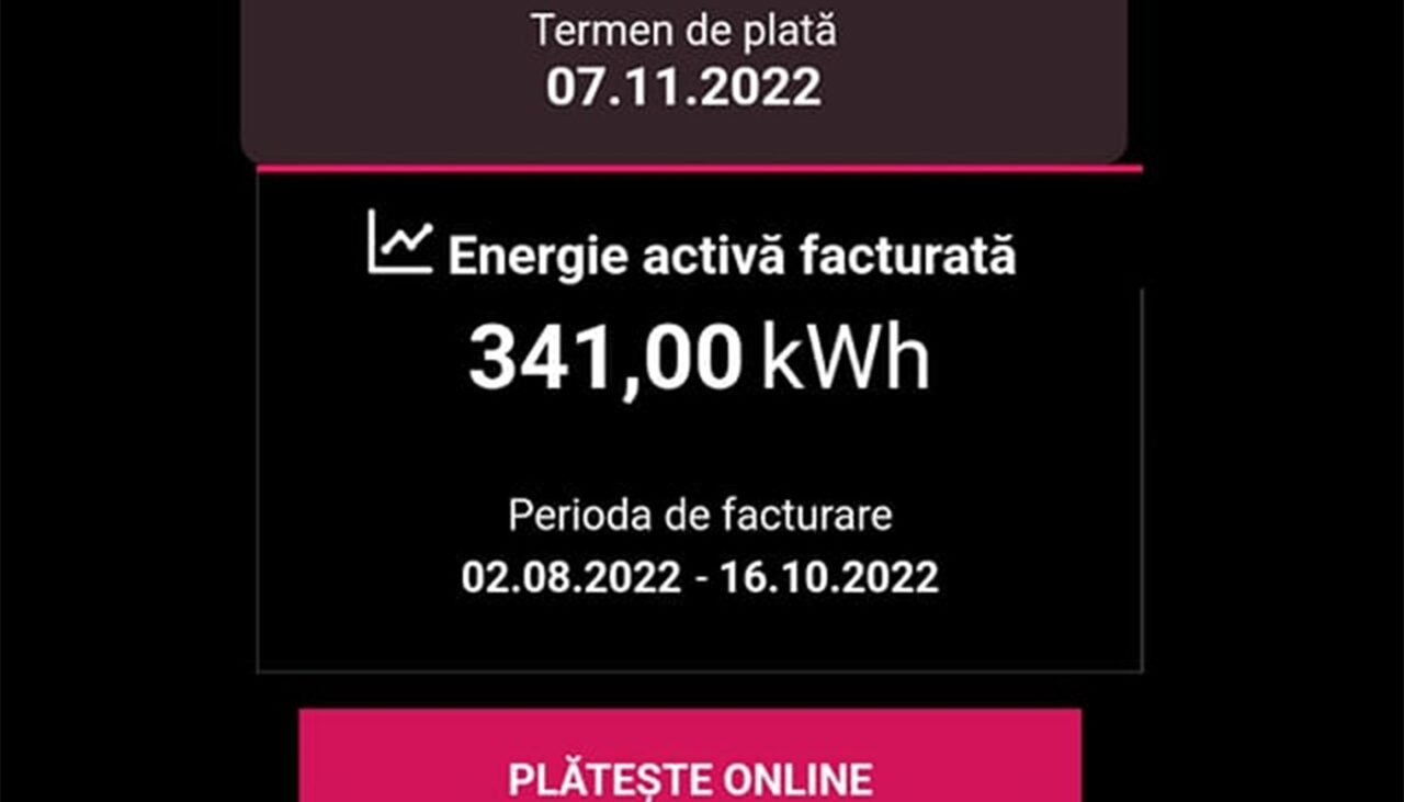 „Ultima factura de la Enel!” – Câți lei a primit de plată Nelu din Constanța, pentru 341 kWh consumați