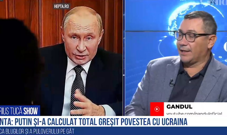 VIDEO Ponta, despre anexarea celor patru teritorii ucrainene de către Rusia: „Putin și-a calculat greșit povestea cu Ucraina și va ieși foarte prost din acest război”