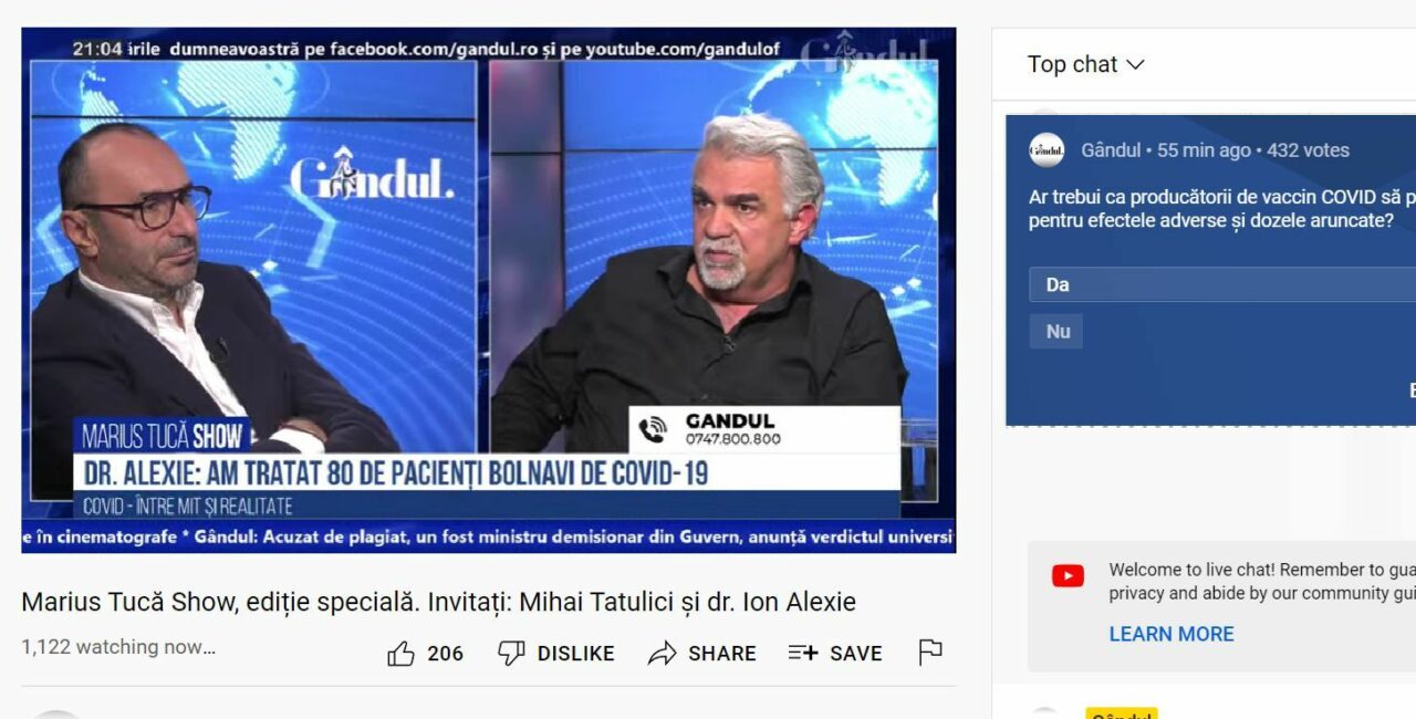 Poll Marius Tucă Show: „Ar trebui ca producătorii de vaccin anti-Covid să plătească pentru efectele adverse și dozele aruncate?”. Vezi răspunsurile!