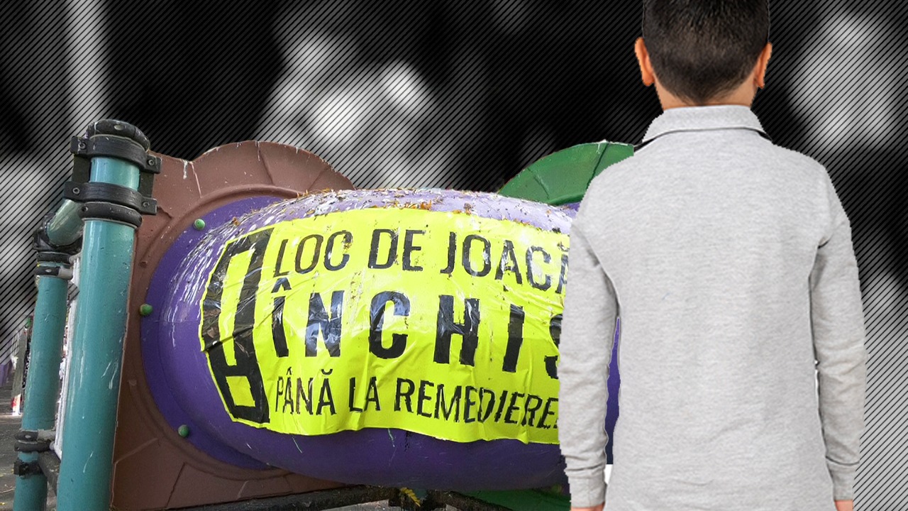 EXCLUSIV VIDEO | Locurile de joacă din marile parcuri, un pericol pentru copii și după patru luni de la promisiunile lui Nicușor Dan. ALPAB se acoperă de răspunderea pentru accidente cu afișe-avertisment