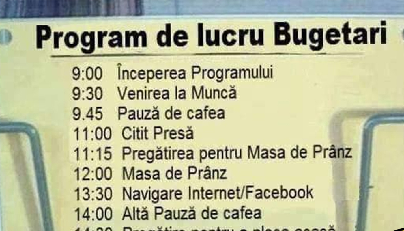 Bancul de duminică Program de lucru bugetari