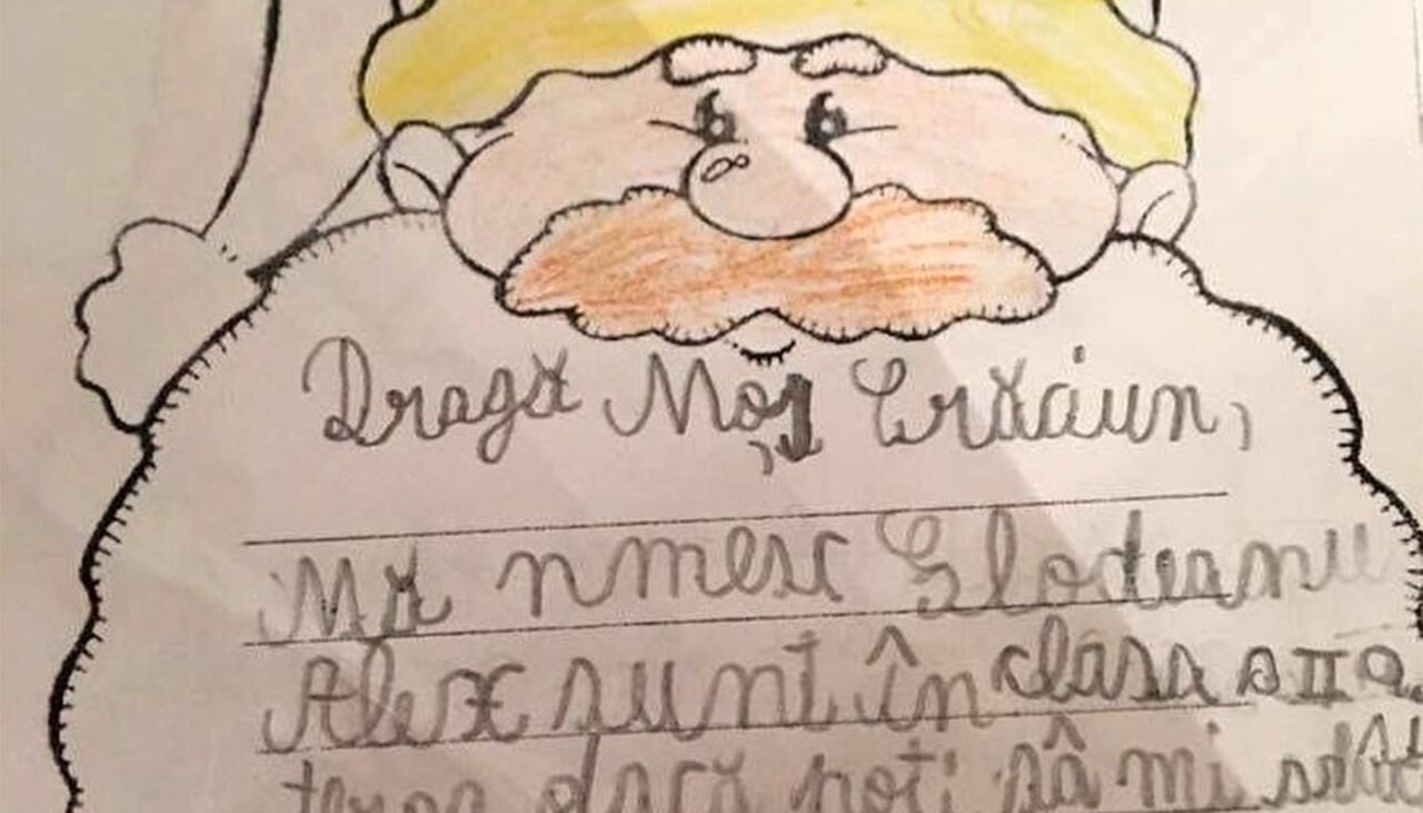 „Dragă Mos Crăciun, mă numesc Glodeanu Alex, sunt în clasa a II-a. Te rog, dacă poți, să-mi aduci..” Ireal ce ce cadou i-a cerut puștiul