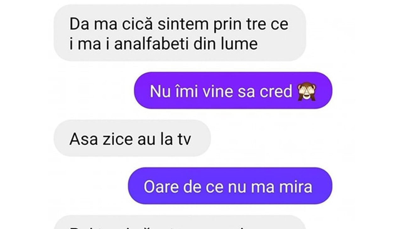 Bancul de miercuri | „Da mă cică sîntem prin-tre ce-i  ma-i analfabeți din lume”
