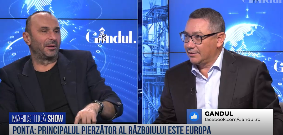 VIDEO | Victor Ponta: „Principalul pierzător al războiului este Europa. Câștigătorii sunt America și China”