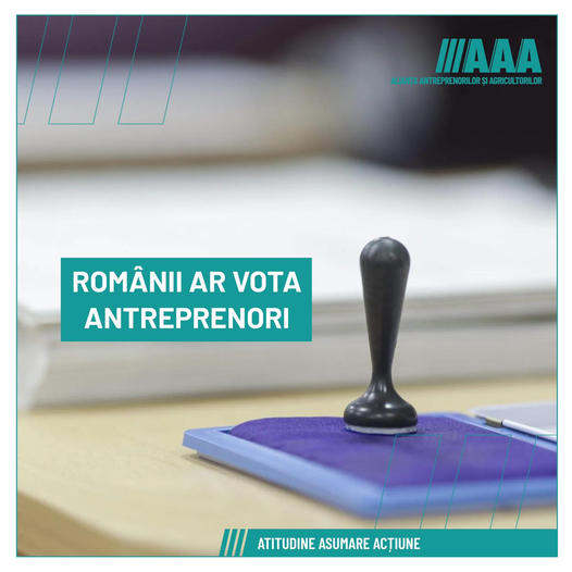 Antreprenoriatul și reprezentarea politică a dreptei românești. A.A.A. are o favorabilitate de aproape 80% în rândul antreprenorilor și agricultorilor
