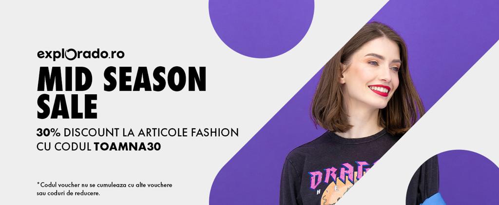 Mid Season Sale cu 30% discount pe Explorado.ro (P)