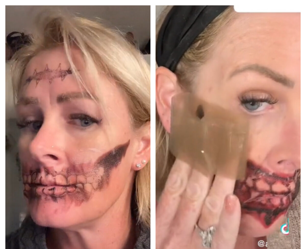 Videoclip viral pe TikTok. O femeie s-a filmat în timp ce se străduia să-și șteargă machiajul de Halloween: „La naiba, nu iese! Mâine am întâlniri la serviciu”