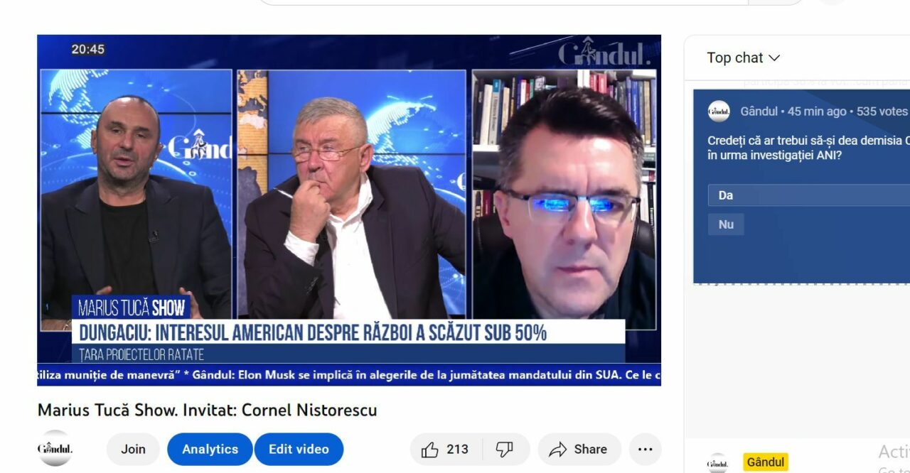 Poll Marius Tucă Show: „Credeți că ar trebui să-și dea demisia Clotilde Armand, în urma investigației ANI?”