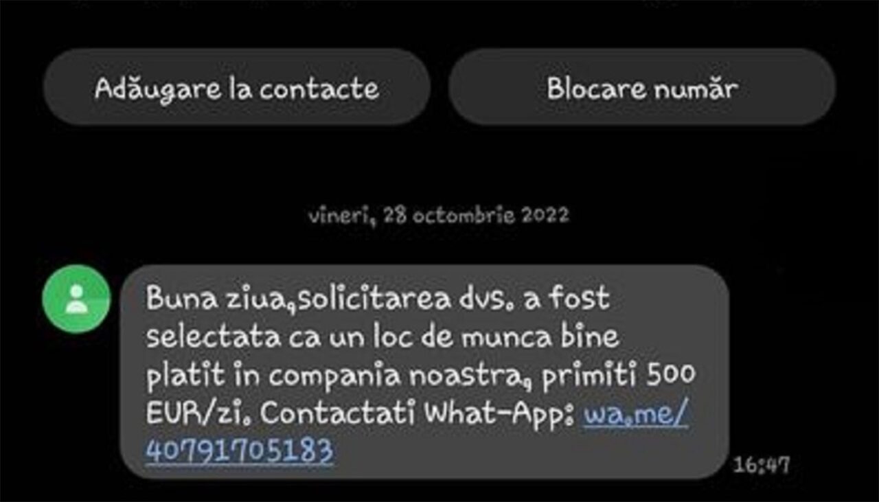 „Loc de muncă bine plătit în compania noastră, primiți 500 euro/zi”- Adevărul din spatele celei mai noi înșelătorii din România