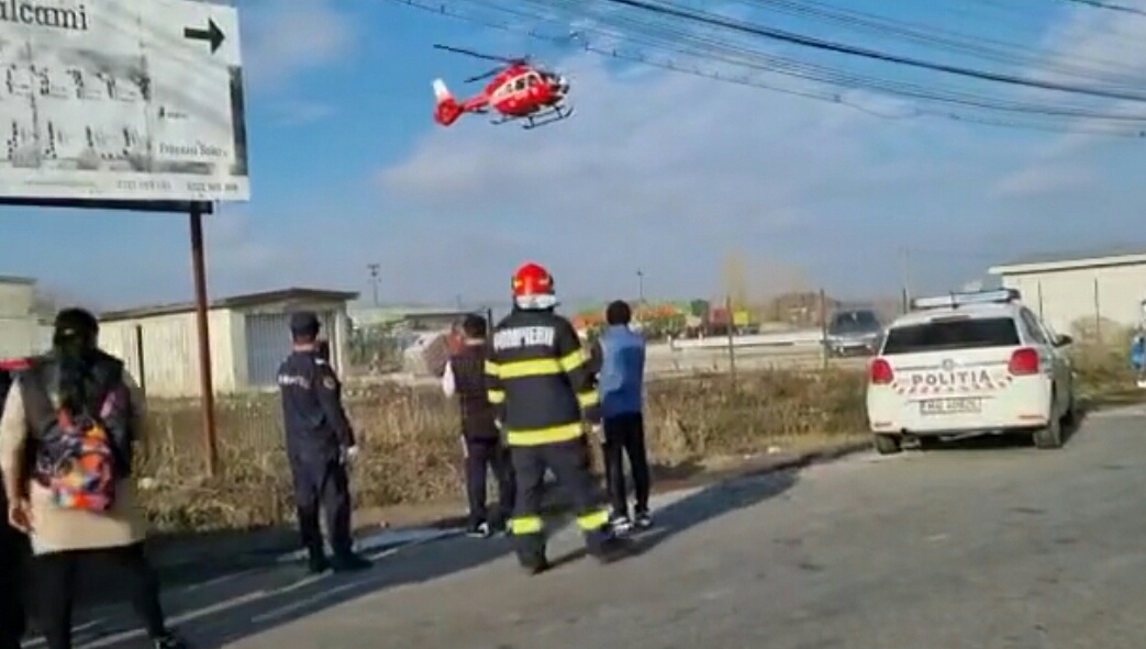 Accident grav în Dâmbovița. A fost solicitat elicopterul SMURD