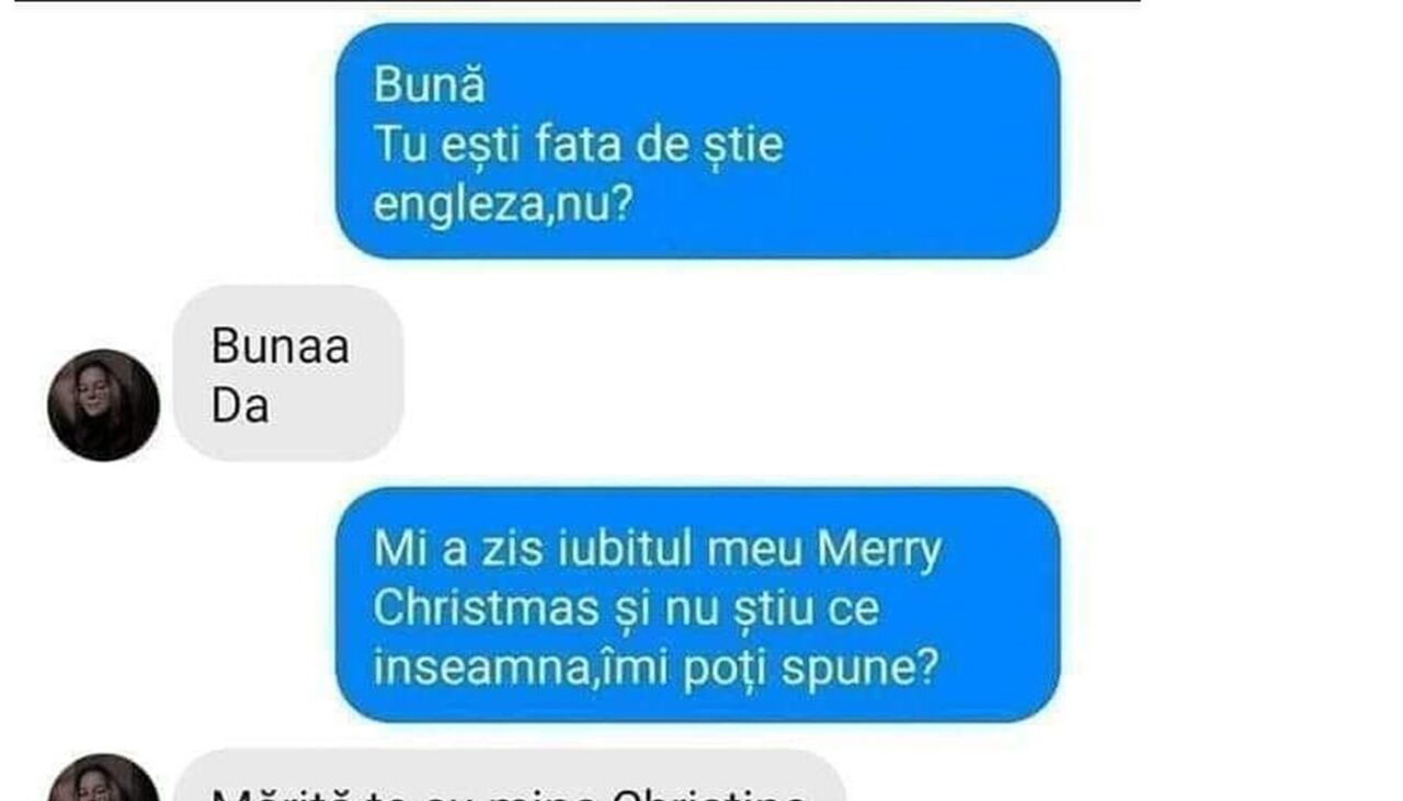 Bancul de marți | „Mi-a zis iubitul meu ‘Merry Christmas’ și nu știu ce înseamnă”